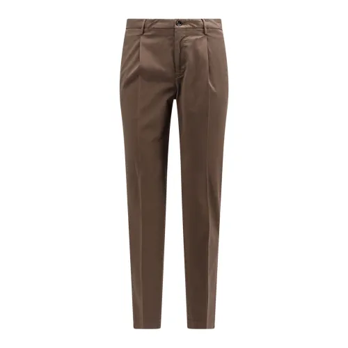 Incotex , Brown Tapered Fit Trousers ,Brown male, Sizes: