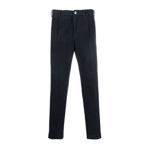Incotex , Dark Blue Carrot-Fit Trousers ,Blue male, Sizes: