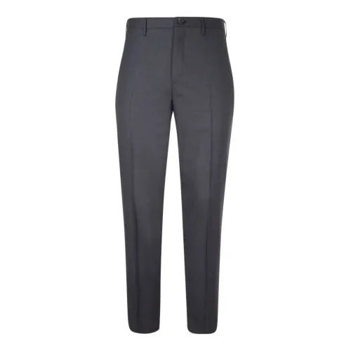 Incotex , Dark Grey Wool Chino Trousers ,Gray male, Sizes: