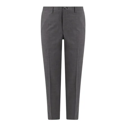 Incotex , Grey Wool Chino Trousers ,Gray male, Sizes:
