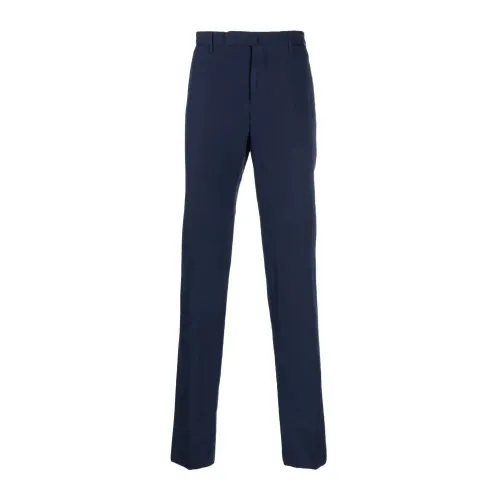 Incotex , Linen/cotton pants ,Blue male, Sizes: