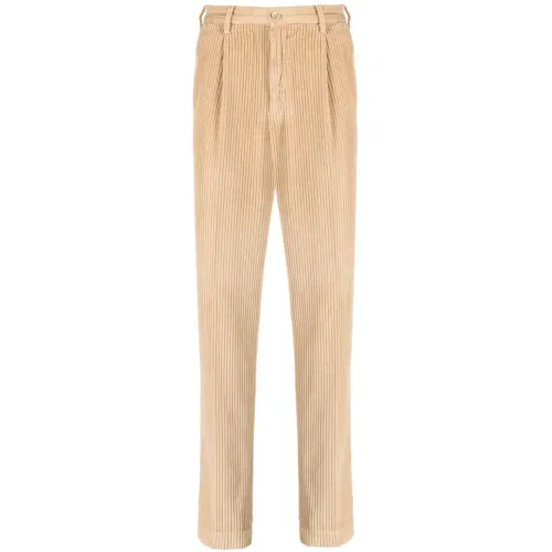 Incotex , Slim Fit Corduroy Cotton Pants ,Beige male, Sizes: