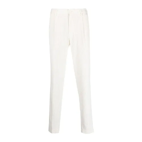 Incotex , Slim Fit Corduroy Cotton Pants ,White male, Sizes:
