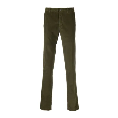 Incotex , Slim Fit Corduroy Pants ,Green male, Sizes: