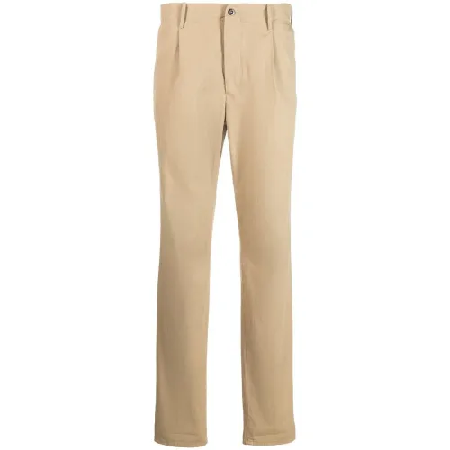 Incotex , Vintage Beige Stretch Cotton Trousers ,Beige male, Sizes:
