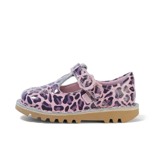 Infant Girls Kick T Leopard Patent Leather Pink - UK 12 Kids