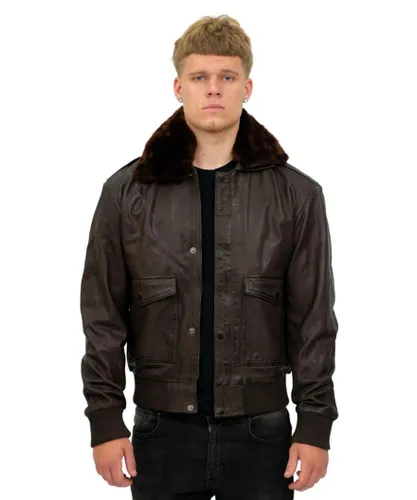 Infinity Leather Mens Air Force A2 Brown Aviator Bomber Jacket-Sao Paulo