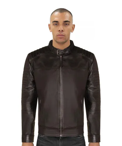 Infinity Leather Mens Black Quilted Biker Jacket - Paris