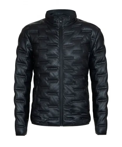 Infinity Leather Mens Puffer Quilted Bomber Jacket - Recife - Black