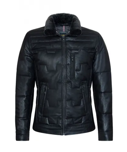 Infinity Leather Mens Quilted Biker Jacket - Guayaquil - Black
