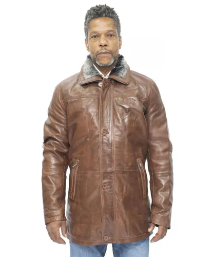 Infinity Leather Mens Trench Coat-Aleppo - Tan