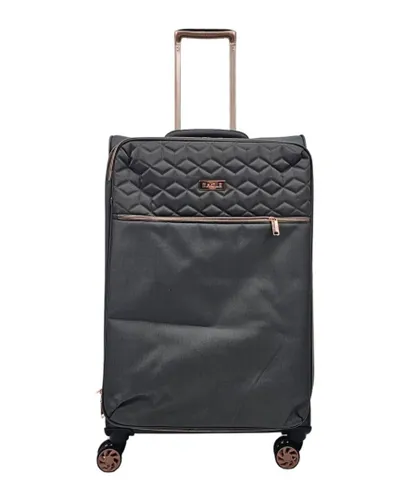 Infinity Leather Unisex Cabin Suitcases 4 Wheel Luggage Travel Lightweight Bags - Grey - Size Medium