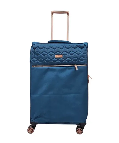 Infinity Leather Unisex Cabin Suitcases 4 Wheel Luggage Travel Lightweight Bags - Teal - Size Medium