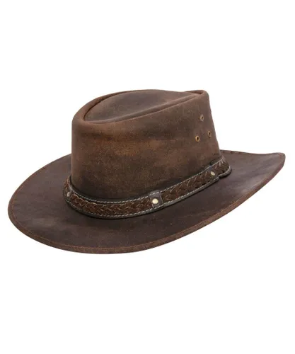 Infinity Leather Unisex Cowboy Aussie Real Bush Hat - Brown