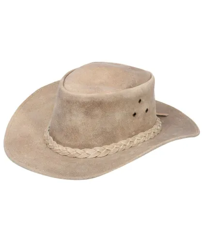 Infinity Leather Unisex Cowboy Outback Real Vintage Aussie Bush Hat - Beige