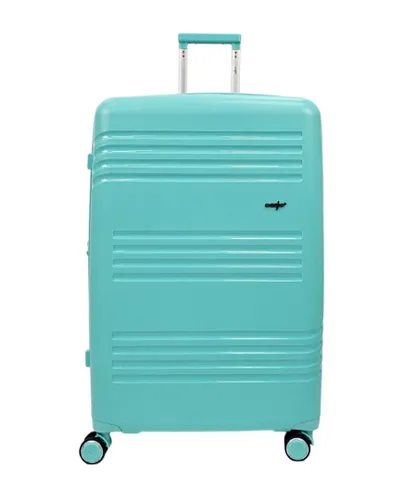 Infinity Leather Unisex Hard Shell Cabin Suitcase 4 Wheel Luggage TSA Bag - Teal - Size Medium