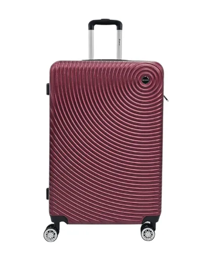 Infinity Leather Unisex Hard Shell Cabin Suitcase 8 Wheel Luggage Case Travel Bag - Burgundy - Size Medium
