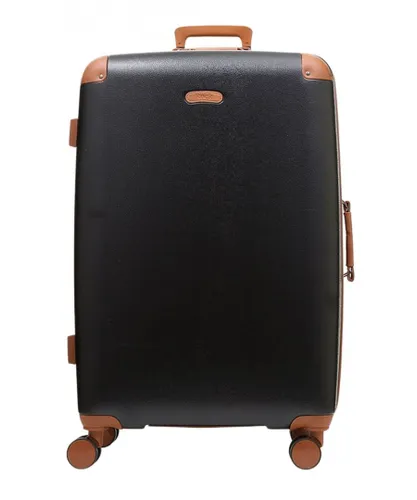 Infinity Leather Unisex Hard Shell Classic Suitcase Cabin Luggage - Black - Size Large
