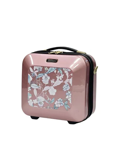 Infinity Leather Unisex Hard Shell Pink Flower Luggage Cosmetic Bag - One Size