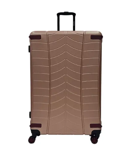 Infinity Leather Unisex Hard Shell Rose Gold Cabin Suitcase 4 Wheel Luggage Travel Bag - Size 2XL