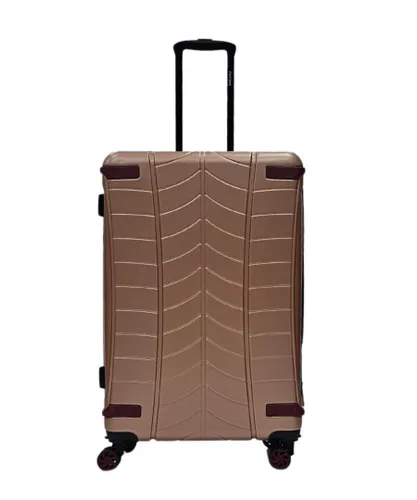 Infinity Leather Unisex Hard Shell Rose Gold Cabin Suitcase 4 Wheel Luggage Travel Bag - Size Large