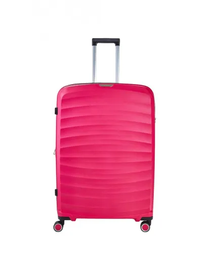 Infinity Leather Unisex Hard Shell Suitcase Cabin Luggage - Pink Lace - Size Large