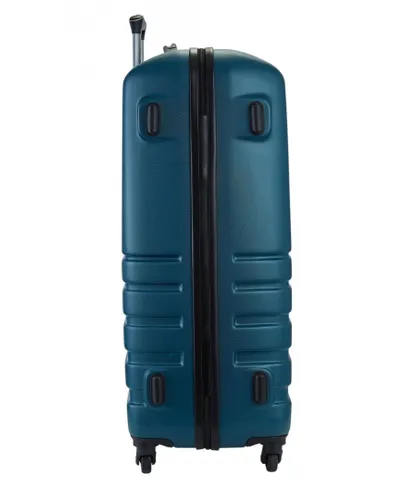 Infinity Leather Unisex Hard Shell Suitcase Cabin Luggage - Teal - Size Small