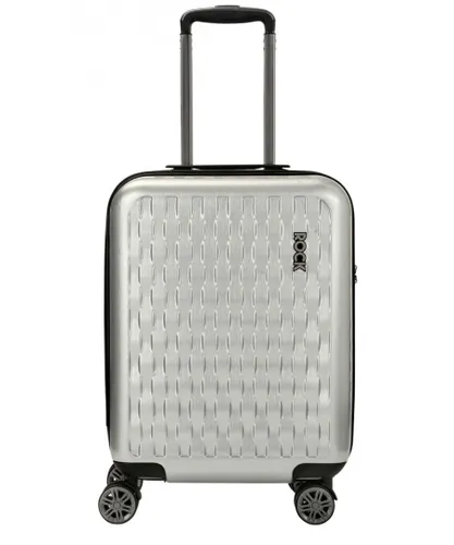 Infinity Leather Unisex Hard Shell Suitcase Luggage Bag - Silver - Size Small