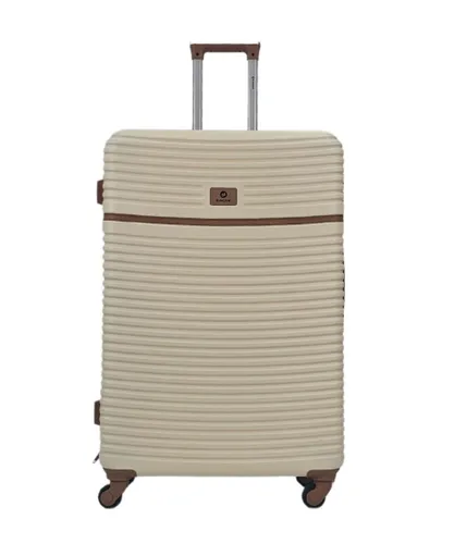 Infinity Leather Unisex Hardshell Cabin Suitcase Robust 4 Wheel ABS Luggage Travel Bag - Cream - Size Medium
