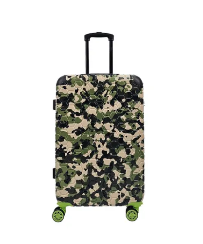 Infinity Leather Unisex Hardshell Cabin Suitcase Robust 8 Wheel ABS Luggage Travel Bag - Green - Size Large