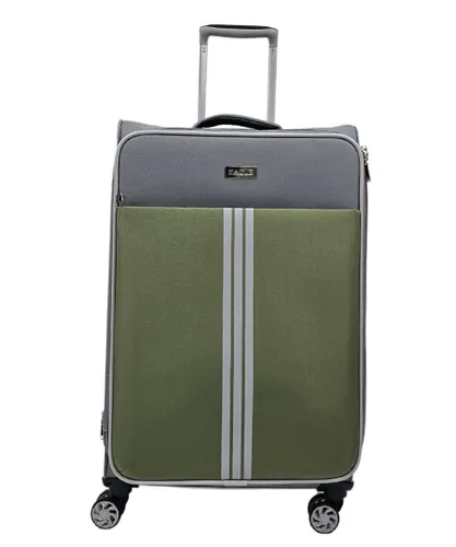 Infinity Leather Unisex Lightweight Cabin Suitcases 4 Wheel Luggage Travel Bag - Grey - Size Large