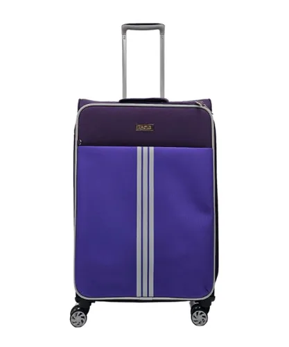 Infinity Leather Unisex Lightweight Cabin Suitcases 4 Wheel Luggage Travel Bag - Purple - Size Large