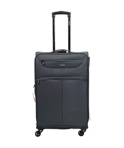 Infinity Leather Unisex Lightweight Soft Suitcases 4 Wheel Luggage Travel TSA Cabin - Grey - Size Large
