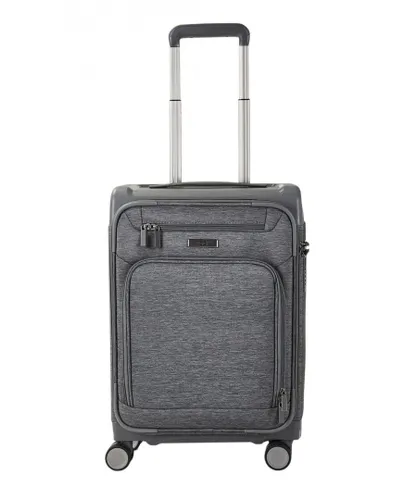 Infinity Leather Unisex Lightweight Soft Suitcases Luggage - Grey - Size Small