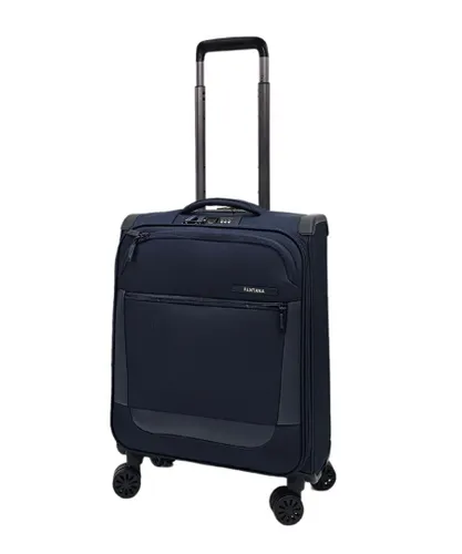Infinity Leather Unisex Lightweight Suitcases 4 Wheel Luggage Travel Cabin Bag - Navy - Size Small