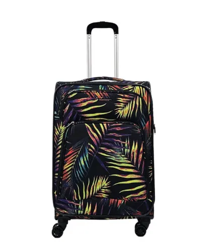 Infinity Leather Unisex Lightweight Suitcases 8 Wheel Luggage Leaf Travel Soft Bags - Multicolour - Size Small