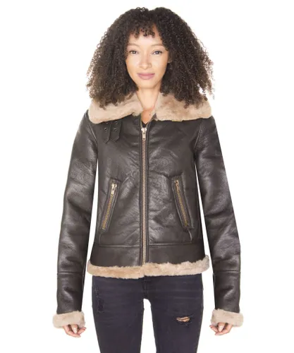 Infinity Leather Womens Brown B3 Sheepskin Flying Jacket-Kayseri