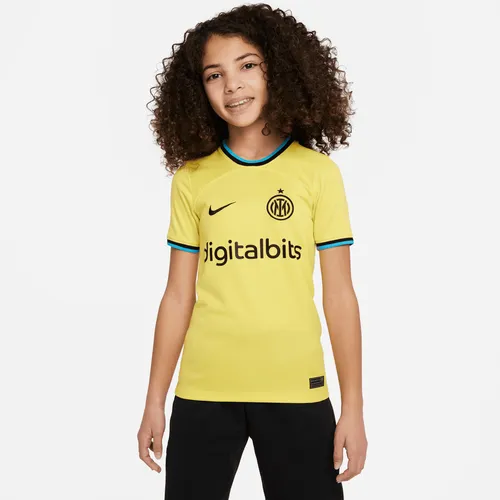 Inter Milan 2022/23 Stadium Third Older Kids' Nike Dri-FIT Football Shirt - Yellow - Polyester