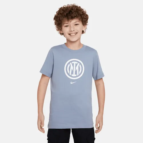Inter Milan Crest Older Kids' Nike T-Shirt - Blue - Cotton