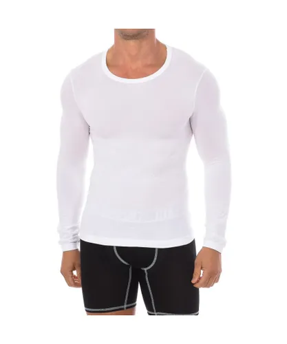 Intimidea Mens Girocollo long sleeve and round neck undershirt 200079 man - White Polyamide