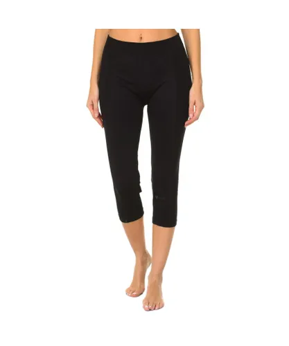 Intimidea Womenss 3/4 elastic fabric sports leggings 610253 - Black Polyamide