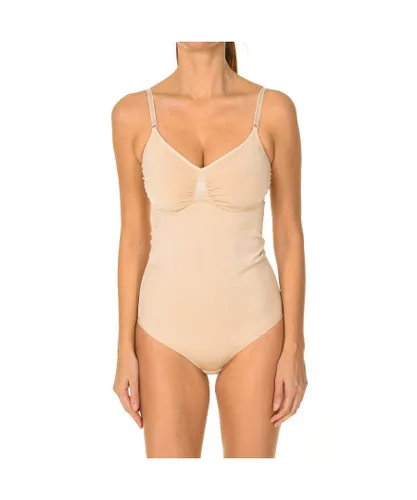 Intimidea Womenss shaping bodysuit with straps and V-neckline 510119 - Beige Polyamide