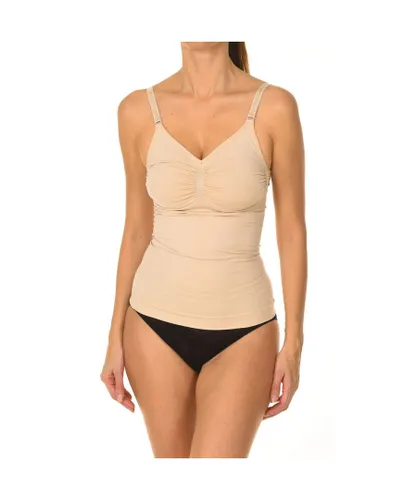 Intimidea Womenss shaping T-shirt with adjustable straps 212145 - Beige Polyamide