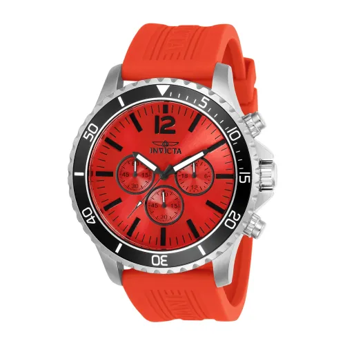 Invicta Watches , Pro Diver Quartz Watch Red Dial ,Gray male, Sizes: ONE SIZE