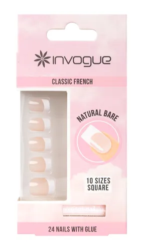Invogue Acrylic Square Nails - French Bare (24 Pieces)