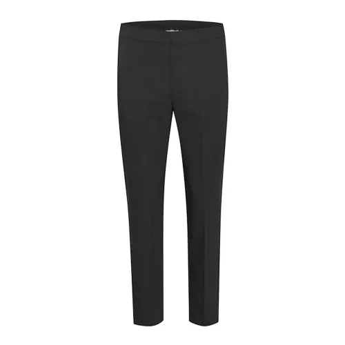 InWear , Basic Elastic Waist Pleated Pants ,Black female, Sizes: