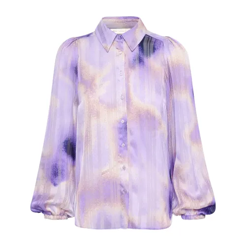 InWear , Feminine Abstract Print Shirt Blouse ,Purple female, Sizes: