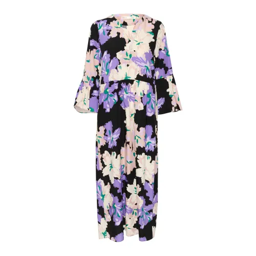 InWear , Purple Art Flower Long Dress ,Multicolor female, Sizes: