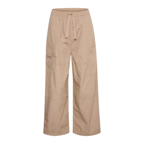 InWear , Relaxed Fit Wide Trousers ,Beige female, Sizes: