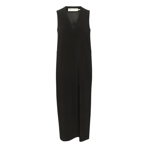 InWear , Simple V-Neck Dress in Black ,Black female, Sizes: